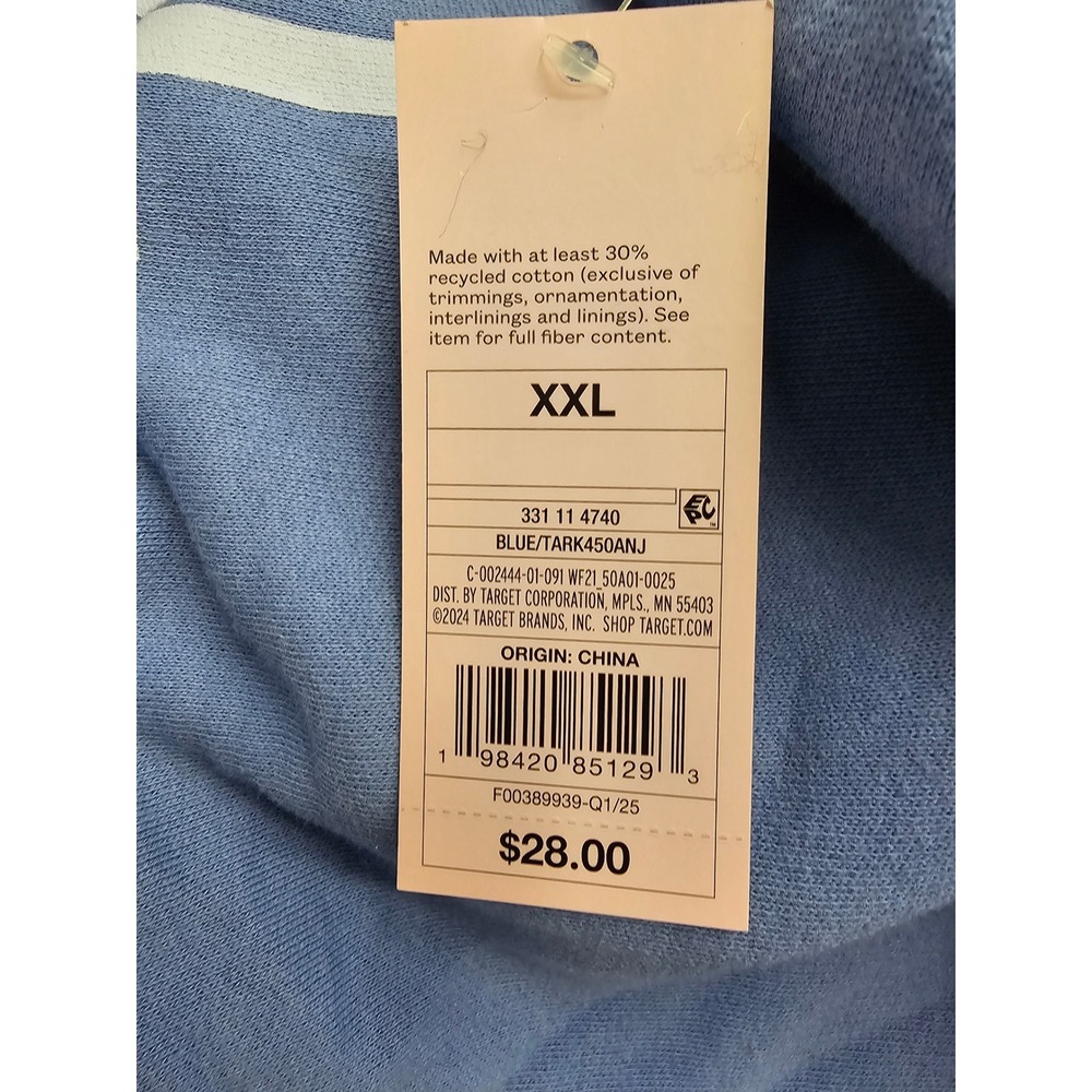 Wild Fable Weekend Football Club Blue Oversized Sweatshirt XXL NWT‎ 331114740 - Picture 3 of 7
